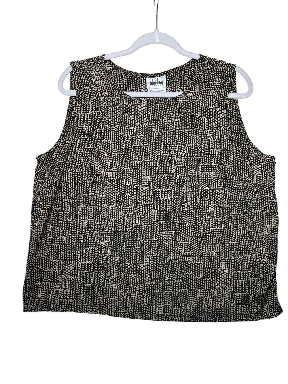 Leslie Fay Vintage Dot Print Tank Top Size 16